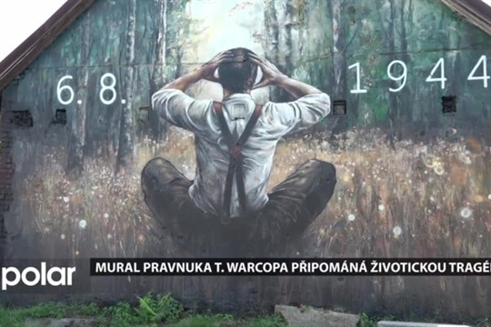 Mural pravnuka T. Warcopa připomíná životickou tragédii