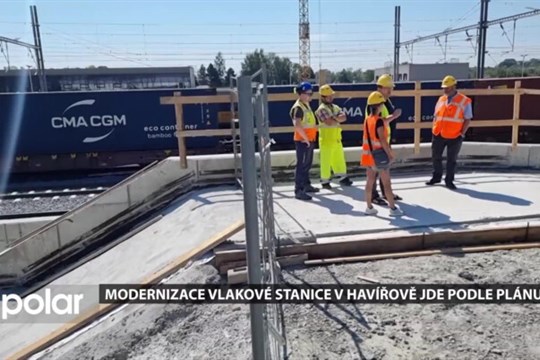 Modernizace vlakové stanice v Havířově pokračuje podle plánu, viditelný už je i nový podchod