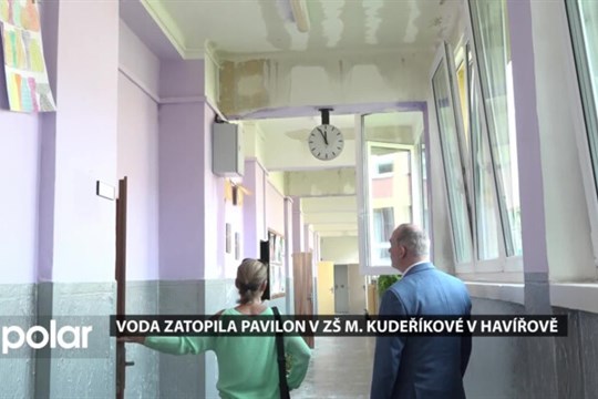 Voda zatopila pavilon v ZŠ M. Kudeříkové v Havířově, škola hledá náhradní prostory pro 170 žáků