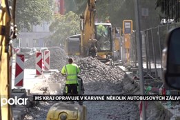 MS kraj opravuje v Karviné několik autobusových zálivů, je nutná opatrnost v místě staveb