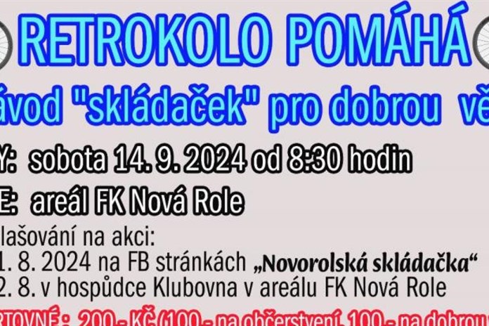 Zavítejte na třetí ročník charitativní akce Retrokolo pomáhá do Nové Role!