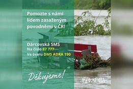 ADRA vypisuje sbírku na pomoc při povodních v Česku