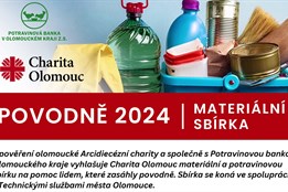 Charita Olomouc a Potravinová banka Olomouckého kraje vyhlašují materiální sbírku