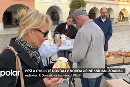 Pěší a cyklisté dostali v Novém Jičíně snídani zdarma, připomínají tu Evropský týden mobility