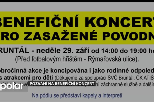 Pozvání na benefiční koncert pro zasažené povodní