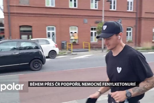 Mladý sportovec během přes Česko podpořil nemocné fenylketonurií