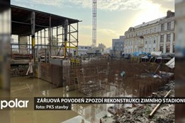 Velká voda způsobila milionové škody na rozestavěném zimním stadionu v Opavě