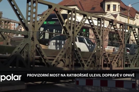 Řidiči už jezdí po provizorním mostě na Ratibořské ulici v Opavě. Ulevil dopravě ve městě