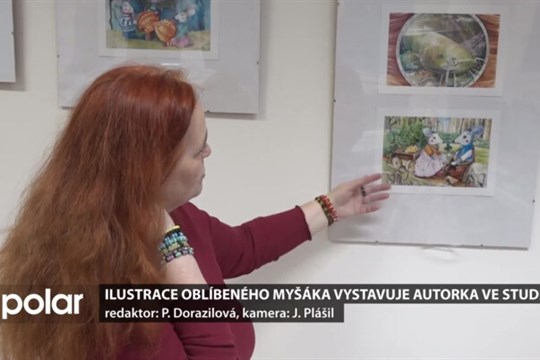 Ilustrace oblíbeného myšáka vystavuje autorka ve Studénce