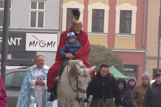 Příjezd Martina na bílém koni v Olomouci