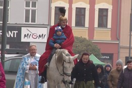 Příjezd Martina na bílém koni v Olomouci