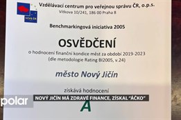 Nový Jičín má zdravé finance, získal “áčko”