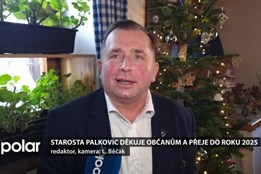 Starosta Palkovic Radim Bača děkuje občanům a přeje do nového roku