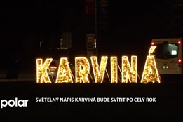 Světelný nápis "Karviná" bude svítit po celý rok, rozhodla o tom anketa obyvatel města