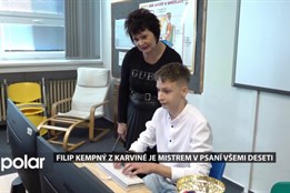 Filip Kempný z karvinské ZŠ Borovského sbírá ocenění v psaní všemi deseti