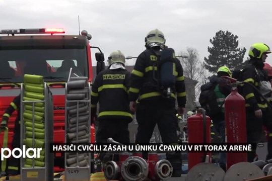 V porubské RT TORAX ARENĚ se uskutečnilo cvičení na únik čpavku. Zapojilo se 31 hasičů